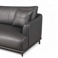 Canapé en cuir de luxe moderne, style italien minimaliste, pour salon, avec pieds en métal