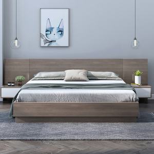 Lit double king size de luxe en bois fonctionnel avec tiroirs de rangement en mélamine et tête de lit – Mobilier de chambre moderne - Product Image 3