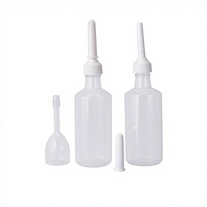 Medical Grade PP Enema <b>Bottle</b> with <b>Dropper</b> Tip 135ml Disposable Applicator with Stainless Steel Base for Medicine Use - Product Image 1
