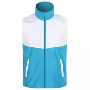 Gilet de sécurité réfléchissant rouge et blanc, bloc de couleurs, fermeture éclair intégrale, unisexe, pour l'automne - Product Image 2