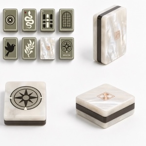 Fichas de mahjong acrílicas hechas a mano, fichas de mahjong estilo americano, mahjong estilo americano con números en inglés - Product Image 1