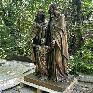 Escultura de la <span class=keywords><strong>Sagrada</strong></span> <span class=keywords><strong>Familia</strong></span> de Bronce de Tamaño Real para Decoración de Iglesias, Escultura Religiosa Cristiana de San José, María y el Niño Jesús - Product Image 6