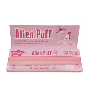 HP2102-Alien Bladerdeeg Roze 1 1/4 Maten 100% Natuurlijke Orgainc Gom Hoge Kwaliteit Roze Rolling Papier