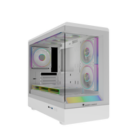 JUNGLELEOPARD MS-01 MicroATX, Caja de PC para Juegos de Aleación de Aluminio, Ventilador, Vidrio Templado Completo, Torre Media, Compatible con Refrigeración Líquida de 360 mm