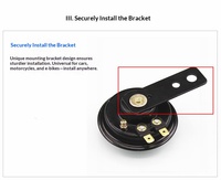 Klaxon électrique rond universel étanche pour motos, scooters, cyclomoteurs et véhicules tout-terrain 12V 48V 60V