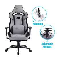 Chaise de Gamer Anji Moderne Pivotante Personnalisée avec Base Cinq Étoiles et Design en Tissu Réglable en Hauteur pour Adultes et Étudiants