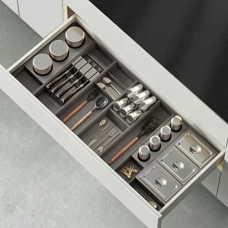Goldmine metallo cassetto organizzatori coltelli porta spezie contenitori cassetto divisori per armadio da cucina cestini
