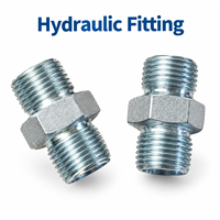 Adaptor Hidrolik Lurus Berlapis Seng dari Baja Karbon CNC, Fitting Transisi Selang Hidrolik untuk Mesin Konstruksi Excavator