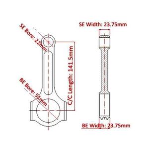 XRAUTO高性能SAE 4340定制锻造工字梁赛车连杆本田Prelude Si H23 H23A工厂高 - Product Image 4