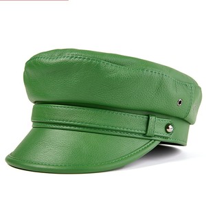 Chapeau de <span class=keywords><strong>marin</strong></span> en cuir véritable pour femme, prêt à être expédié en gros, chapeau de newsboy, chapeau de cabbie, chapeau de boulanger, chapeau de pêcheur, chapeau de capitaine - Product Image 1