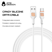 Câble de données pour téléphone portable en silicone de couleur tendance, chargeur portable, câble USB c résistant pour Samsung/Xiaomi/OPPO