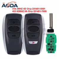 Llave Inteligente para Auto con Chip 231451-5801/7000 4D/8A, 314/433MHZ, para Subaru Impreza y Forester