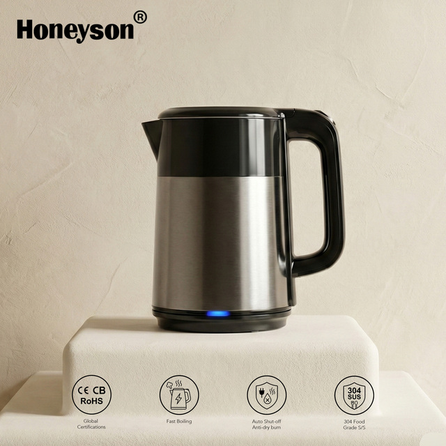 For 1.0L Cordless Electric Kettle 304 Stainless Steel Automatic Shut-Off A+ Energy Efficiency for Household Outdoor Hotel