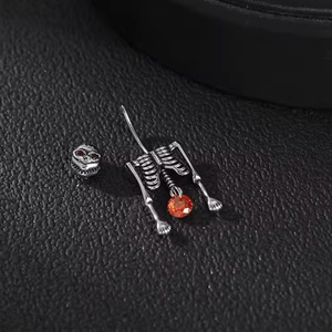 Halloween bụng nút nhẫn thép không gỉ lủng lẳng <span class=keywords><strong>Skull</strong></span> rốn Vòng cho phụ nữ người đàn ông cơ thể piercing đồ trang sức - Product Image 2