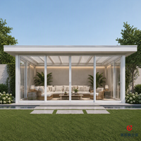 Serre en verre préfabriquée Mexin en aluminium pour véranda, jardin, patio et enclos de piscine