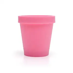 Jarra de helado de plástico Rosa mate de 250g, contenedor para guardabarros