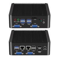 Mini PC Industrial sin Ventilador Intel Celeron J4125 N4000 J5005 4 Puertos Seriales 2 HDMI 8 USB Ranura SIM 4G WiFi TPM2.0 LVDS GPIO