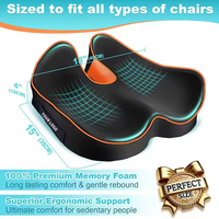 Coussin de siège en mousse à mémoire de forme pour le coccyx, soulagement orthopédique de la douleur au coccyx pour le bureau, la voiture et le fauteuil roulant