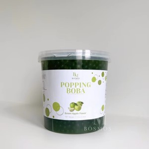 Bosmos Green Apple Popping <b>Boba</b> 3.3kg Bottle Bursting Fruit Juice <b>Bubble</b> Tea Topping HALAL Certified Taiwan - Product Image 1