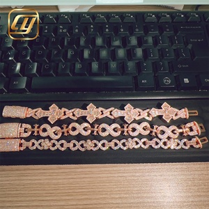 Pulsera de Plata de Ley 925 con Moissanita de 10, 12.5 y 13 mm, Joyería Hip Hop, Certificación GRA, Cadena Cubana, Pulsera con Cruz - Product Image 5