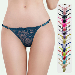 Culotte <span class=keywords><strong>Tanga</strong></span> <span class=keywords><strong>Femme</strong></span> en Dentelle Respirante, Taille Basse, Sexy, Réglable, en Coton Tricoté Uni, ODM, pour l'Exportation - Product Image 1