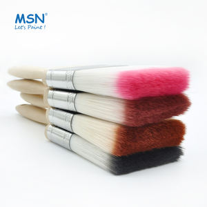 Juego de pinceles de pintura al óleo de faja plana de filamento sintético de doble color MSN, pinceles de <span class=keywords><strong>rodillo</strong></span> de pintura de pared con mango de madera de 6 piezas - Product Image 2