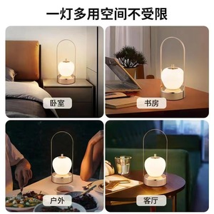 Portable Retro <b>LED</b> Night <b>Light</b> Rechargeable <b>Table</b> Lamp for Bedroom Ambience for Camping Bedside Decoration Cross-Border - Product Image 3