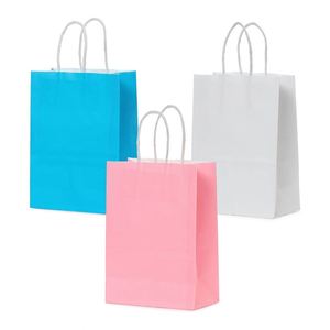 Paper Party Kraft Gift Bags with Handle Small for Christmas Birthday <b>Wedding</b> and Party Celebrations Heavy Duty Paper Bag - Product Image 1