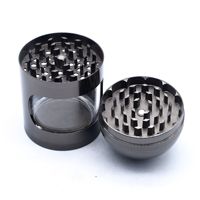 Vente chaude prix de gros accessoires pour fumeurs produits 63*103mm hauteur broyeur avec 4 couches voir à travers broyeur épices broyeur