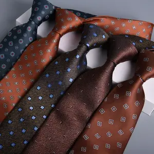 Gravata tecido de poliéster e seda, gravatas de tecido jacquard para casamento, cores regular, itália, listras de negócios