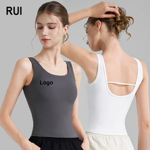 RUIQUWIN - Nuevos Tops Deportivos de Verano para Mujer, con Canalé, de Alta Sujeción, Antichoque, que Absorben la Humedad, para Yoga, Fitness y Running - Product Image 1