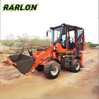 Nouveau chargeur d'excavatrice hydraulique à 4 roues motrices 4WD chargeuse-pelleteuse de 2 tonnes avec grand godet