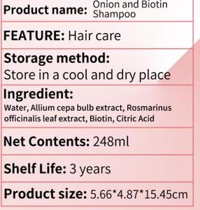 Marque privée 248ml shampooing à l'oignon et à la biotine soin nourrissant en profondeur nettoyage des cheveux croissance des cheveux ensemble de shampooing <span class=keywords><strong>Romarin</strong></span> - Product Image 6