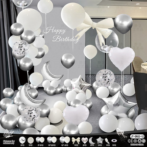 Ensemble d'arche de ballons d'<span class=keywords><strong>anniversaire</strong></span> de luxe, grands ballons en aluminium en forme de nœud, lune, étoile, cœur, ballons en latex à confettis, <span class=keywords><strong>décoration</strong></span> de toile de fond d'<span class=keywords><strong>anniversaire</strong></span> - Product Image 2