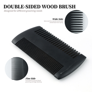 Bán Buôn 2Pcs Lợn Rừng Lông Bàn Chải Tròn Tự Nhiên Đôi Bên Râu Bàn Chải Cho Nam Giới - Product Image 3