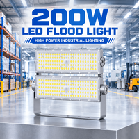Projecteur LED modulaire haute efficacité 200W 160-180LM/W avec driver Lumileds Inventronics, éclairage industriel extérieur pour entrepôt et cour