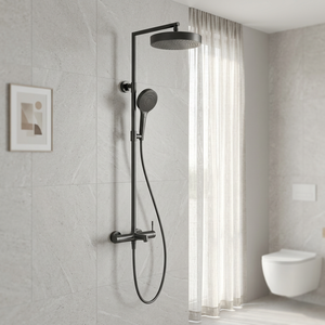 Gear Handle Concealed <b>Shower</b> <b>System</b>, In-Wall Mount, Brushed Silver / Multi-Finish, Rain Head Included, SUS304, OEM Factory - Product Image 1