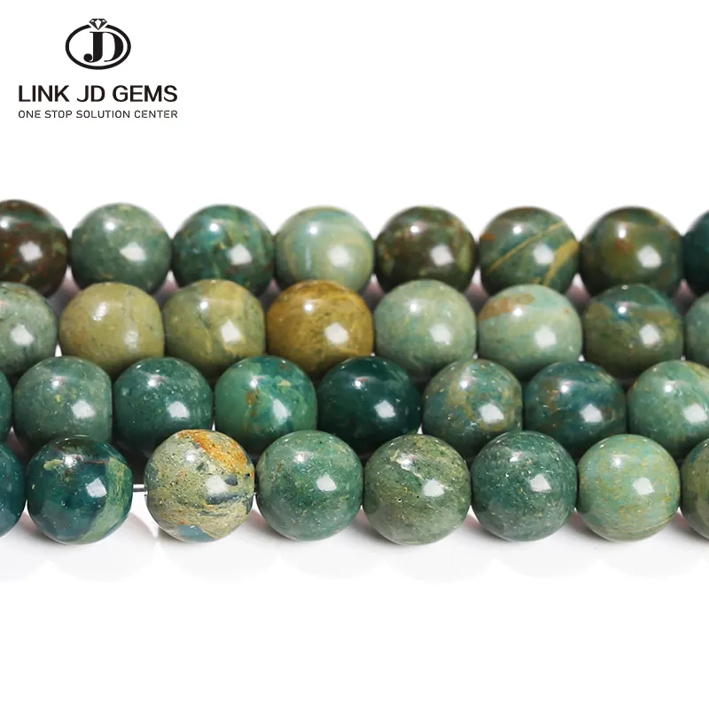 JD Gems contas de pedra redondas semi-acabadas 4/6/8/10mm contas naturais Shoushan Jade espaçadoras de pedra solta para fazer jóias