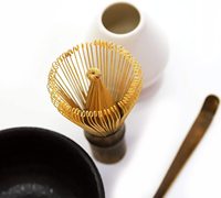 Fouet en bambou Matcha avec cuillère boîte en papier boîtier en bambou emballage gratuit Logo personnalisé