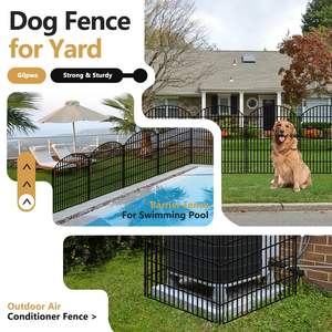 Valla decorativa de 15 paneles para jardín, VALLA DE Metal sin cavar, valla para perros para patio al aire libre, estacas para suelo de animales a prueba de herrumbre, barrera de borde de Panel - Product Image 6