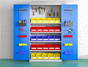 All-OneTech Casier de rangement <span class=keywords><strong>pour</strong></span> outils en acier à usage intensif Creative Rimless Edge-Free Design Sleek No-Frame Cabinet réglable - Product Image 4