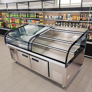 Congélateur commercial à double température de 1.8m réfrigérateur d'affichage en acier inoxydable équipement de <span class=keywords><strong>boucherie</strong></span> équipement de réfrigération - Product Image 1