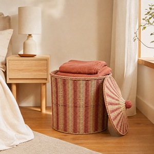 Handmade Paper <b>Rope</b> Woven <b>Storage</b> <b>Basket</b> Round 20-35L Circus Style Toy Organizer - Product Image 4