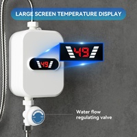 Mini chauffe-eau électrique instantané sans réservoir pour hôtel et usage domestique, en acier inoxydable, étanche IPX4, chauffage rapide, douche, salle de bain