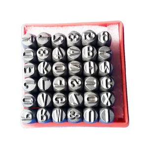 36-piece 3/16" (5mm) Upper Case Numbers and Letters Metal Stamping Kit in a Plastic Box