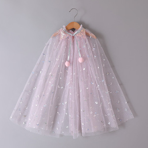 2022 New Arrival <b>Sequins</b> Baby Girl Cosplay Cloak Kids Girls Princess Tulle Cape for Halloween Christmas Holiday - Product Image 4