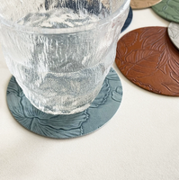 Sous-verre classique haut de gamme en cuir PU, diamètre >600mm, pour hôtel, maison, table à manger, résistant à la chaleur, écologique, réutilisable, isolant MK