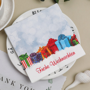 Printed Paper Napkins 250mm Square Christmas Decorative Gift Theme Three Layer Disposable Towels - Product Image 3
