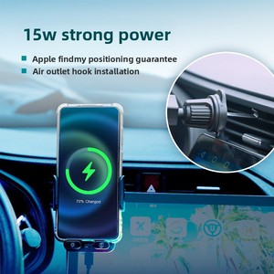Support de chargeur de voiture sans fil 3-en-1 avec fixation automatique pour grille d'aération et tableau de bord, charge rapide 15W et fonction de localisation GPS - Product Image 3
