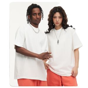 Camicie da <span class=keywords><strong>uomo</strong></span> all'ingrosso di alta qualità in bianco blu Tshirt in filato oversize 270g magliette personalizzate con logo - Product Image 4